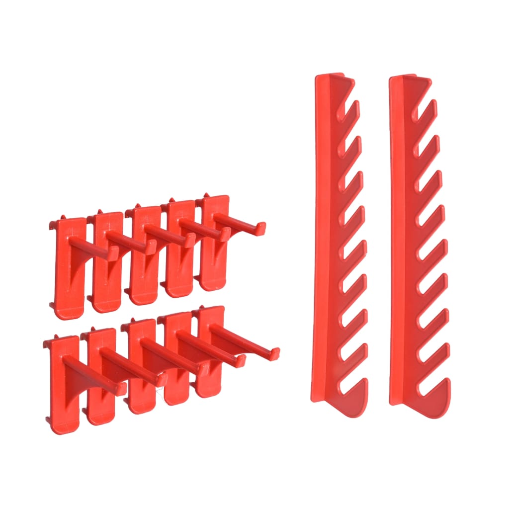 39 Pcs kit caixas arrumação com painéis parede vermelho e preto