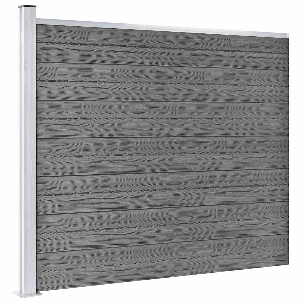 Conjunto painel de cerca 526x146 cm wpc cinzento
