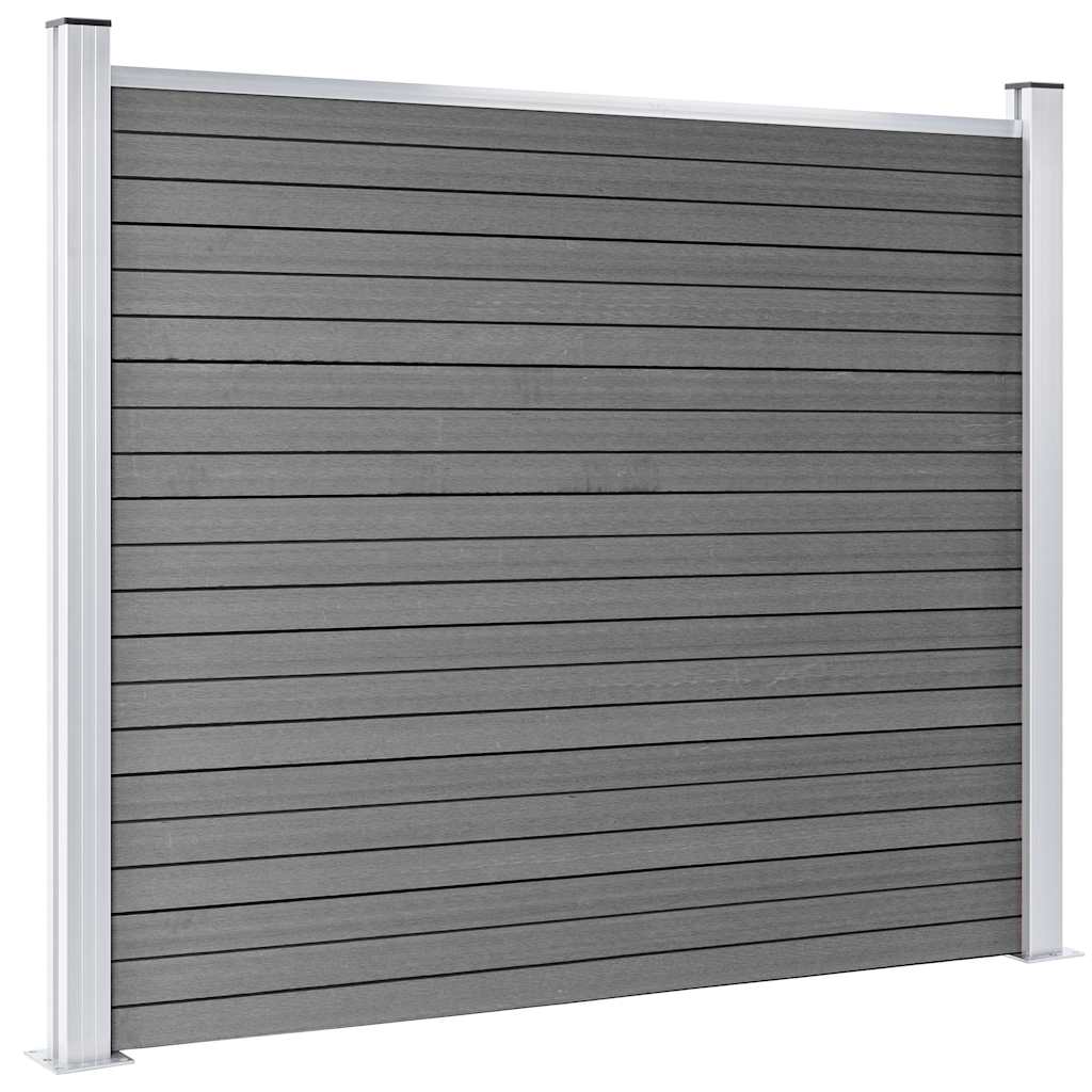 Conjunto painel de cerca 526x146 cm wpc cinzento