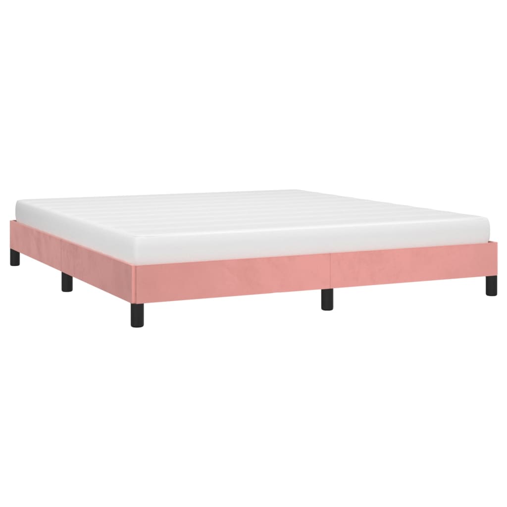 Estrutura de cama 180x200 cm veludo rosa