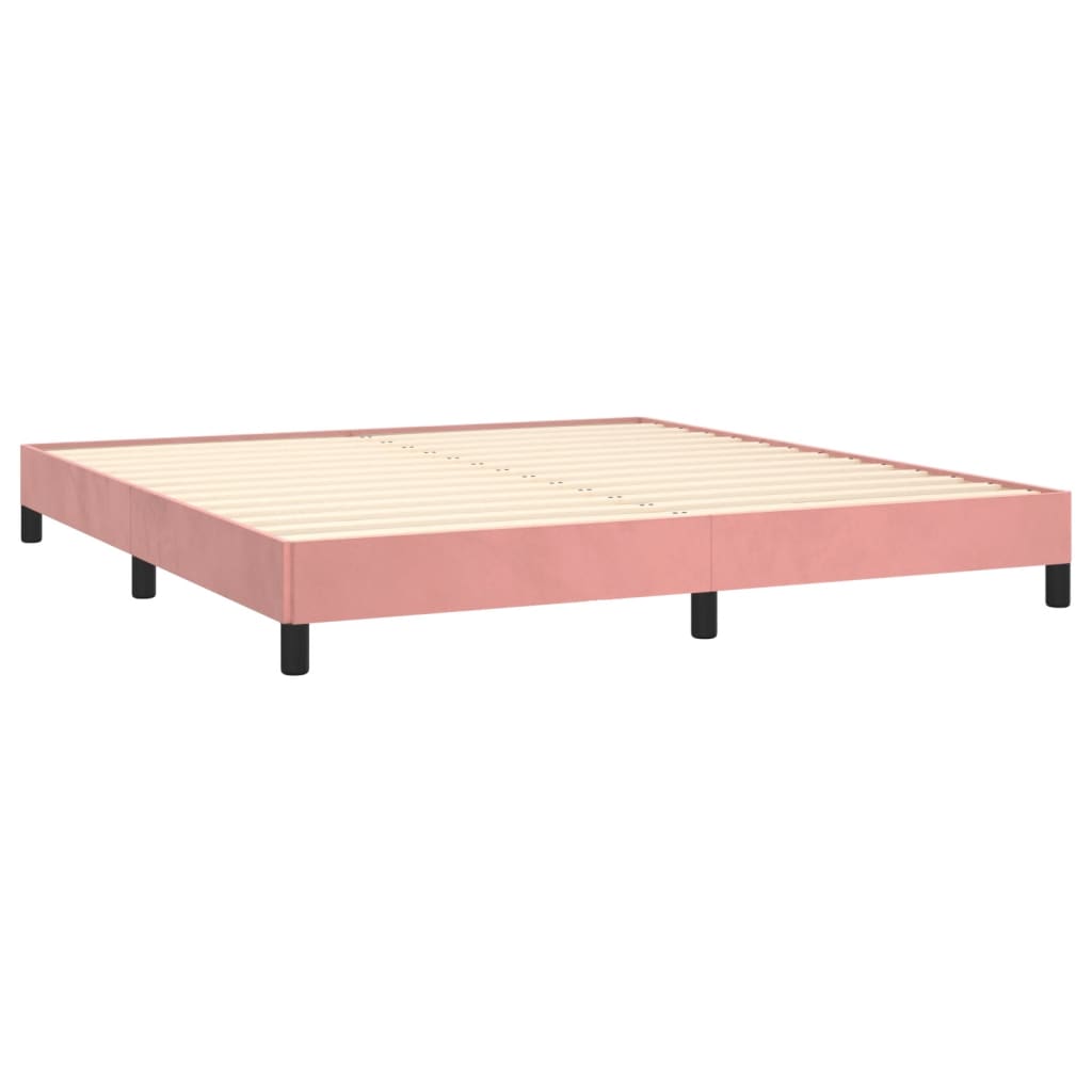 Estrutura de cama 180x200 cm veludo rosa