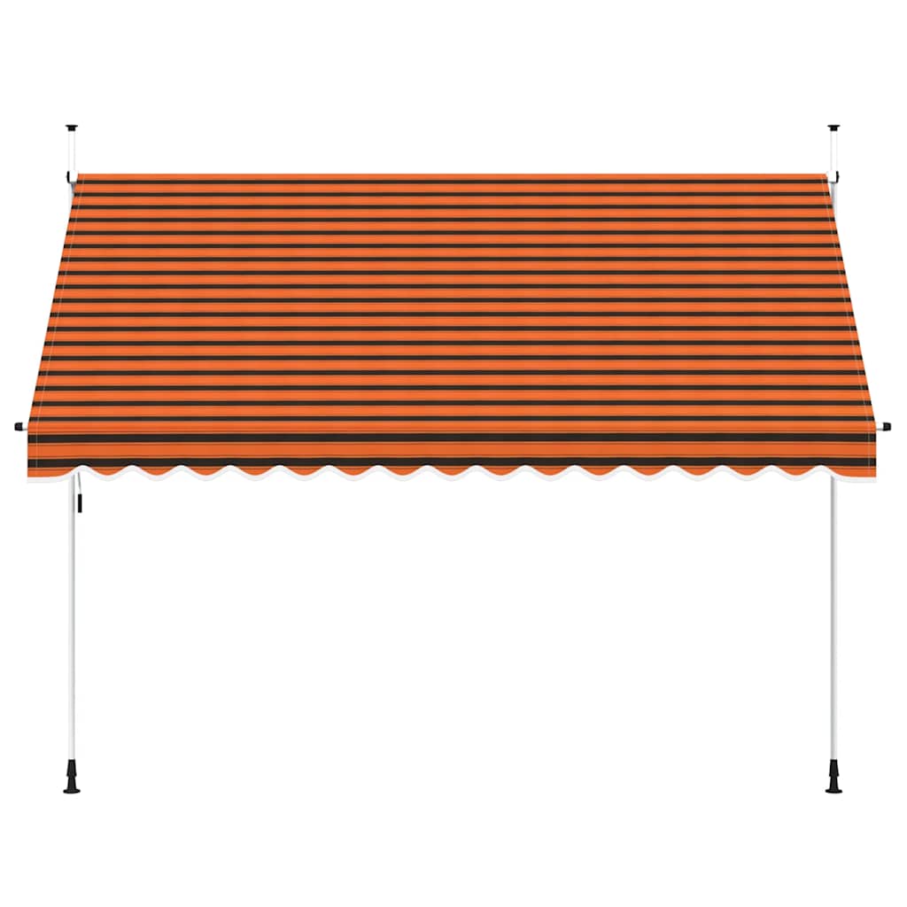 Toldo retrátil manual 350 cm laranja e castanho