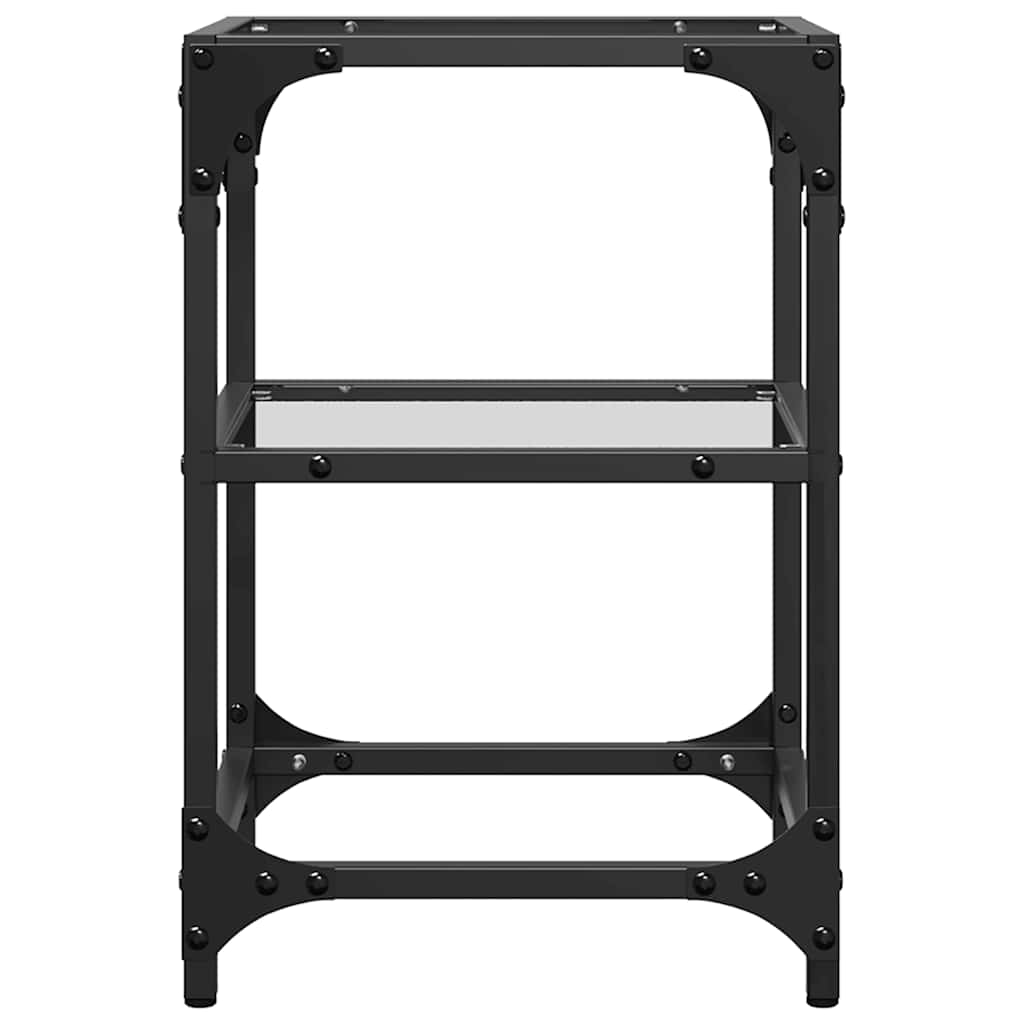 Mesas de centro c/ tampo vidro transparente 2pcs 30x30x45cm aço