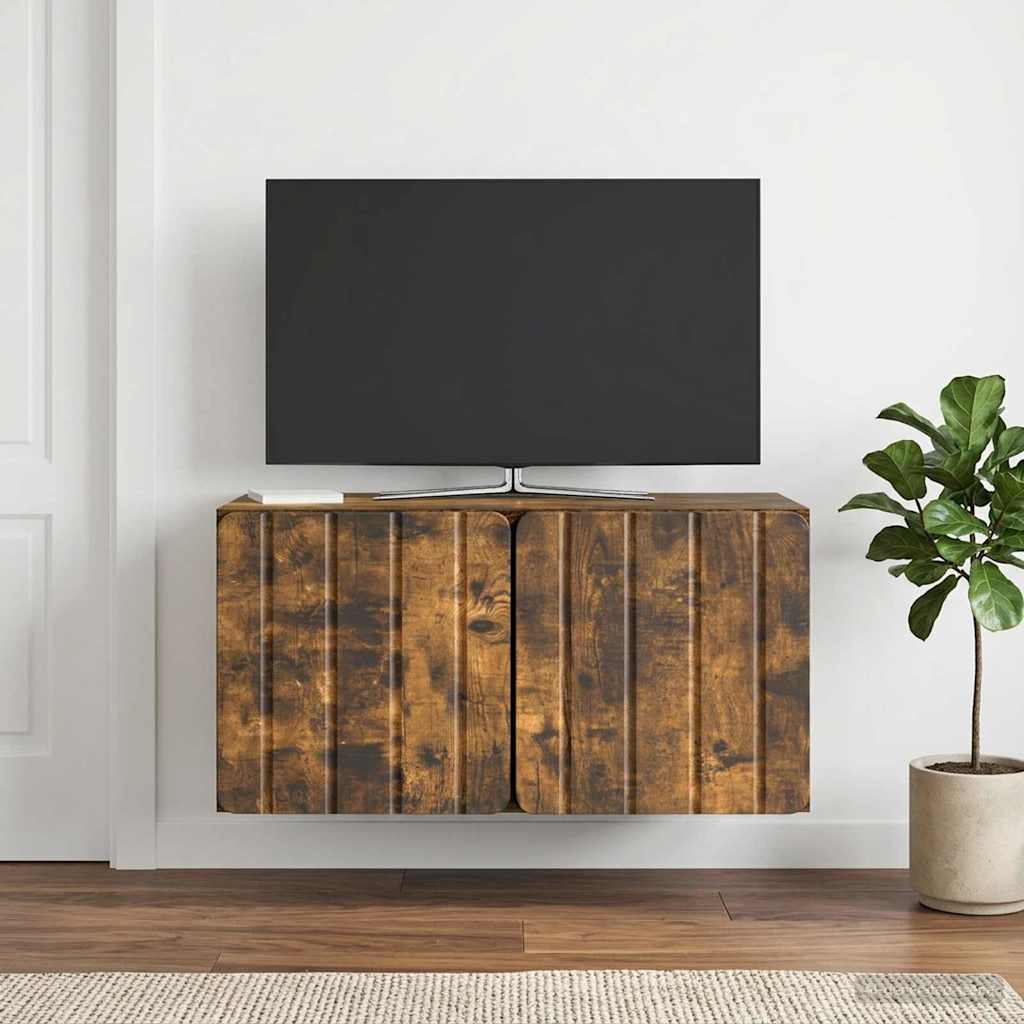 Gabinete de TV de parede 59,5 x 31 x 30 cm carvalho fumado