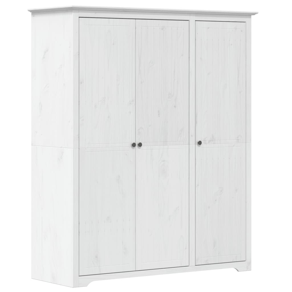 Roupeiro bodo 146x53,5x173 cm madeira de pinho maciça branco
