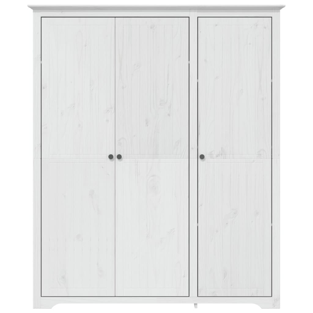 Roupeiro bodo 146x53,5x173 cm madeira de pinho maciça branco