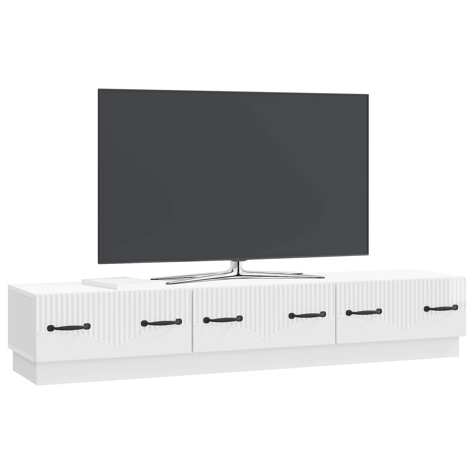 Gabinete para TV com gaveta branco brilhante 147 x 34,5 x 27 cm