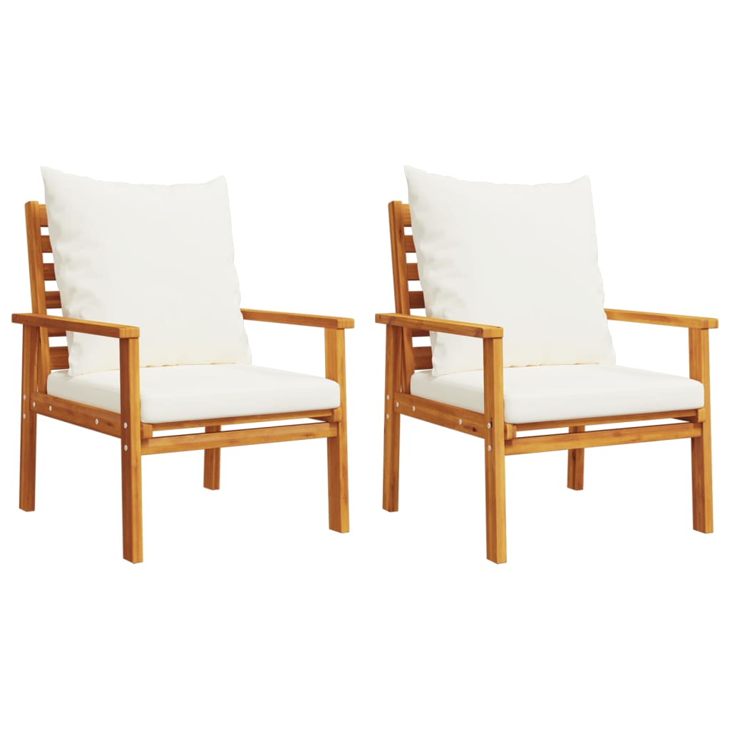 5 Pcs conjunto lounge de jardim c/ almofadões acácia maciça