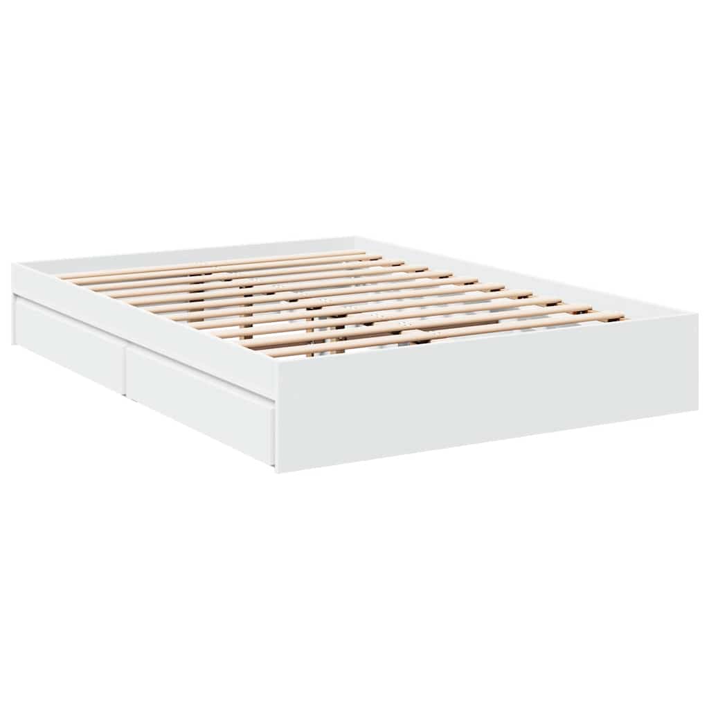 Estrutura de cama c/ gavetas 120x200cm derivados madeira branco