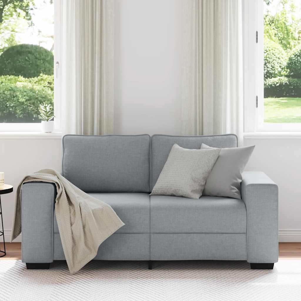Sofá de 2 lugares em tecido 160x77x82 cm cinzento-claro