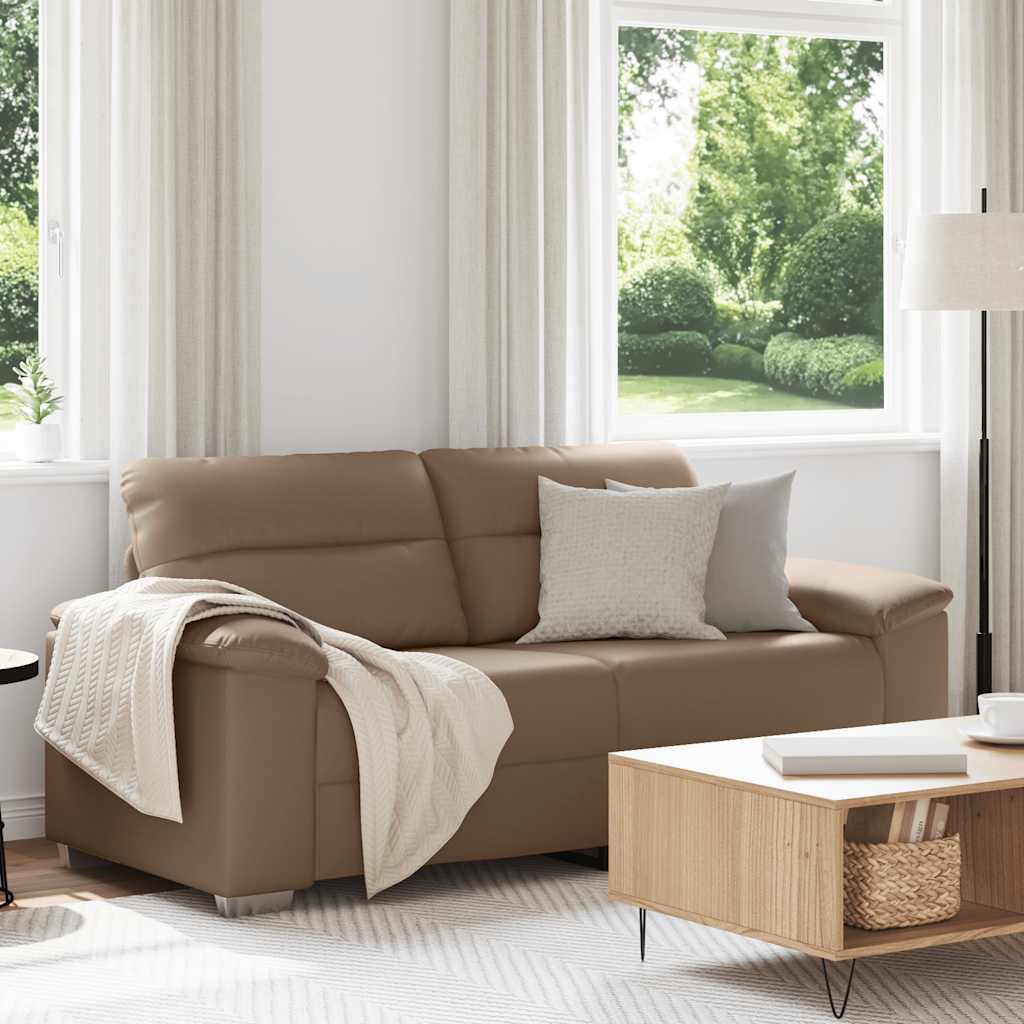 Sofá de 2 lugares cappuccino 180x81x84 cm couro sintético