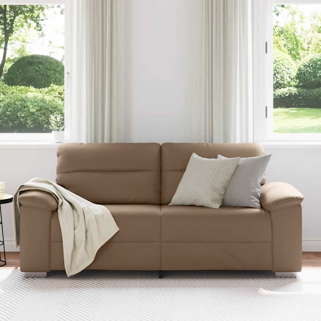 Sofá de 2 lugares cappuccino 180x81x84 cm couro sintético