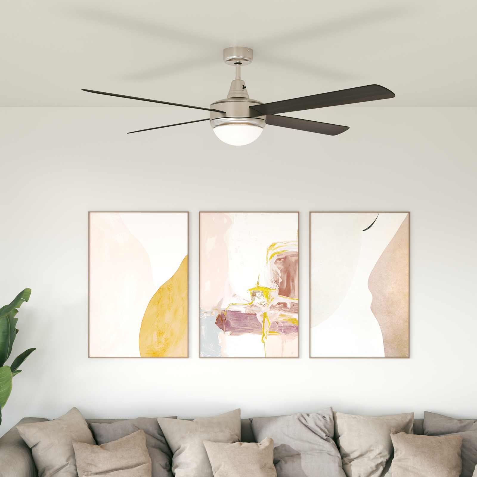 Ventoinha de teto com luz e controle remoto ø 130 cm