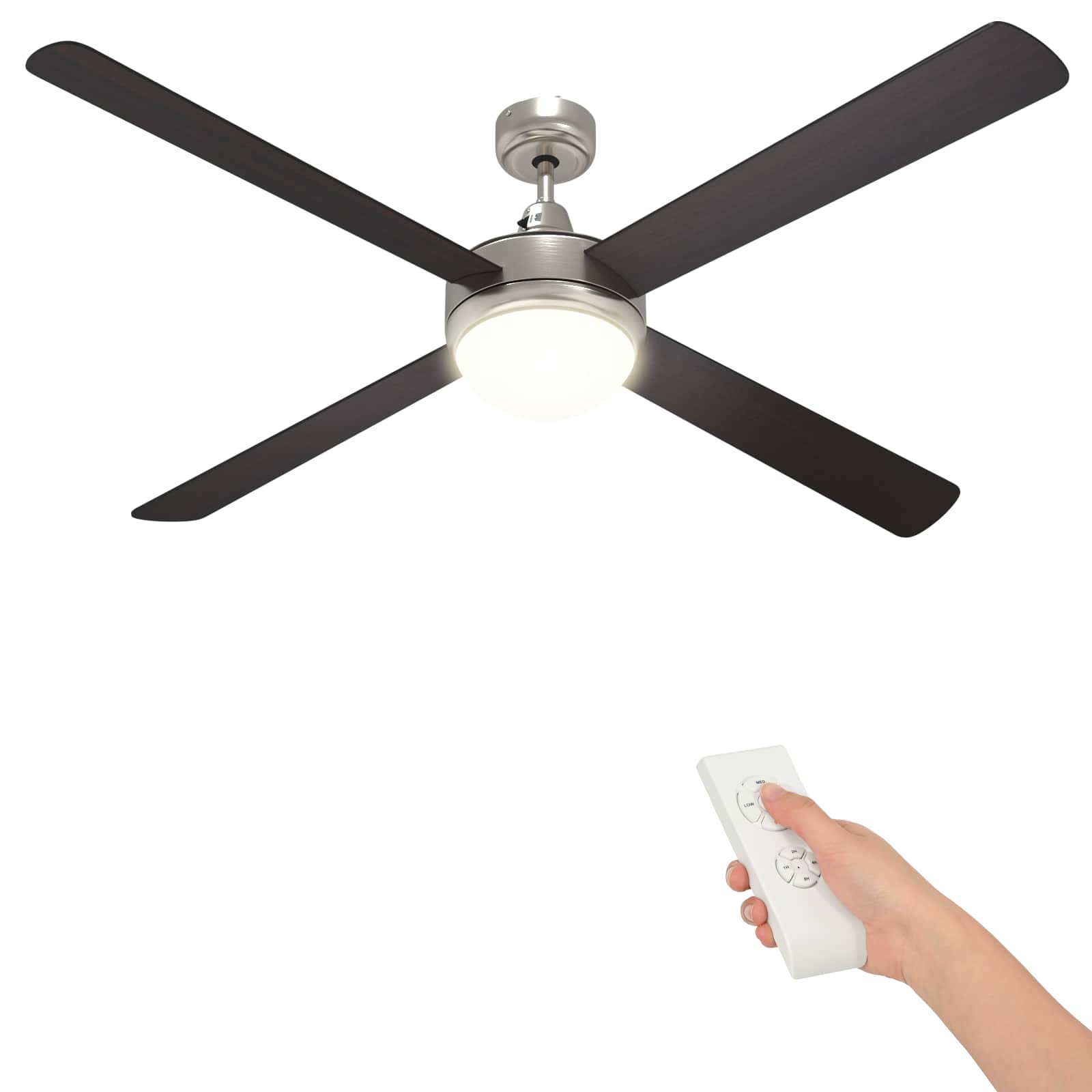 Ventoinha de teto com luz e controle remoto ø 130 cm