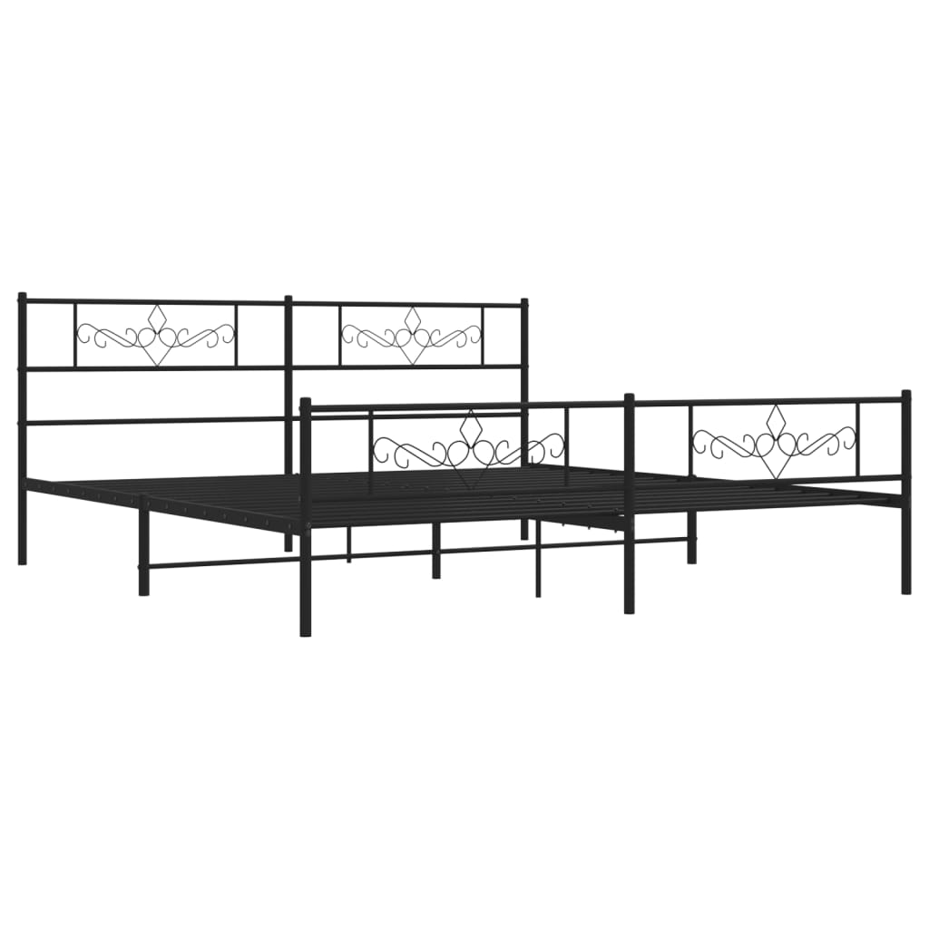 Estrutura de cama sem colchão com pés 180x200 cm preto
