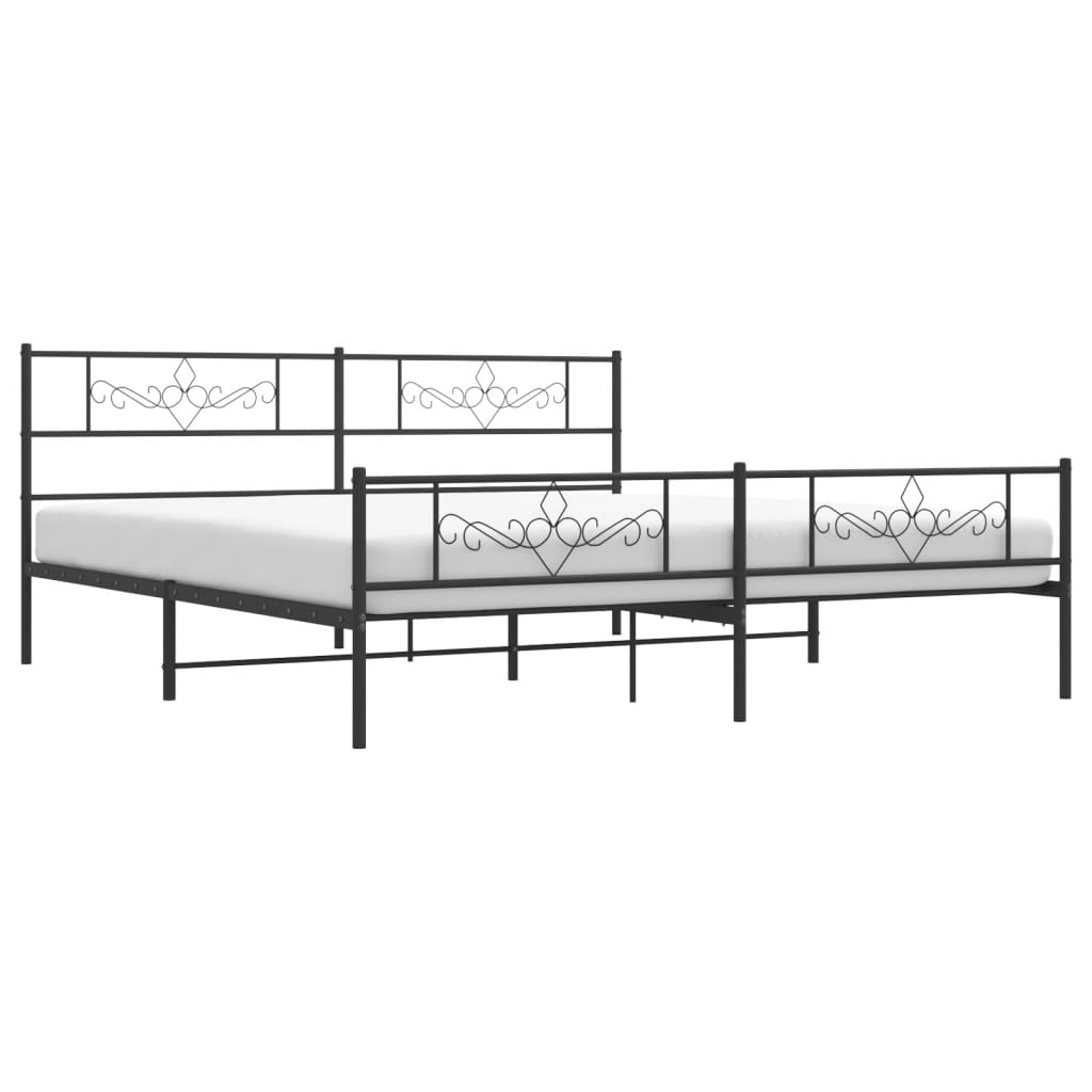 Estrutura de cama sem colchão com pés 180x200 cm preto