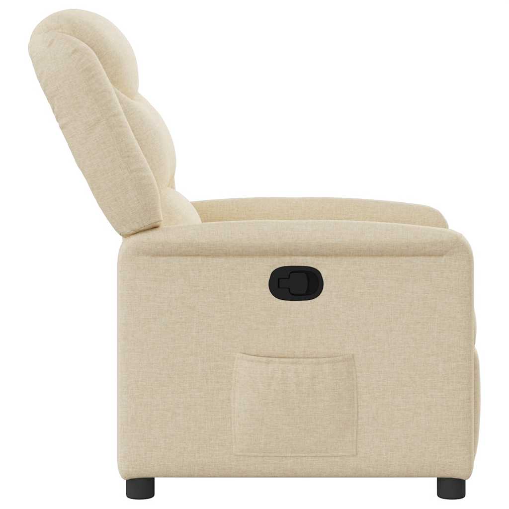 Poltrona reclinável tecido cor creme