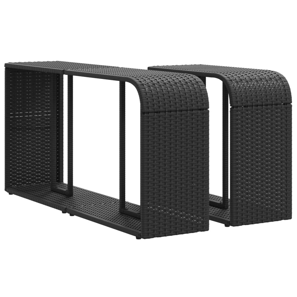 11 Pcs conjunto sofás de jardim c/ almofadões vime PE castanho