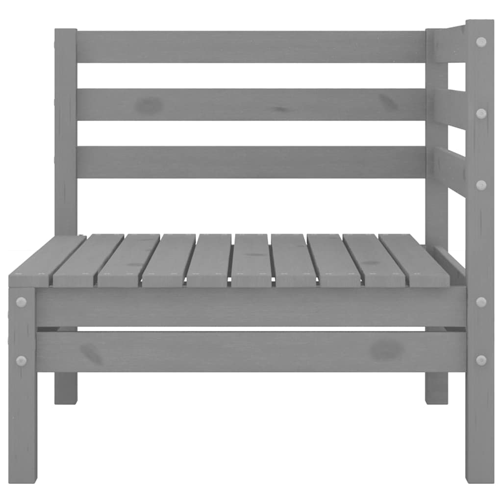 3 Pcs conjunto lounge de jardim pinho maciço cinzento