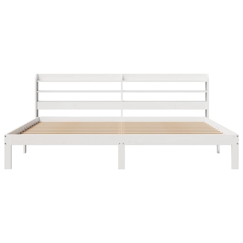 Estrutura de cama c/ cabeceira sem colchão 200x200 cm branco