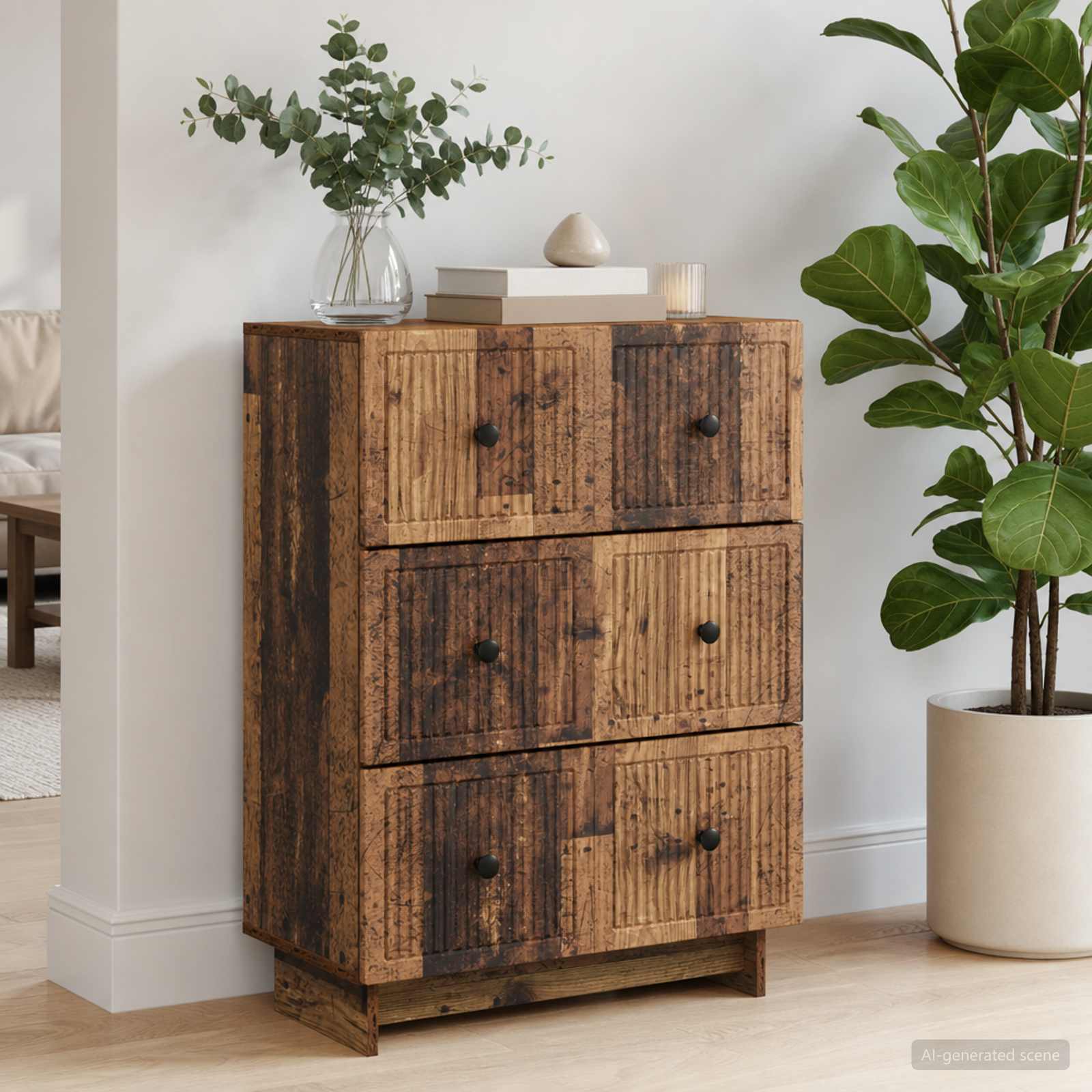 Gabinete de gavetas madeira antiga 66 x 34,5 x 90 cm