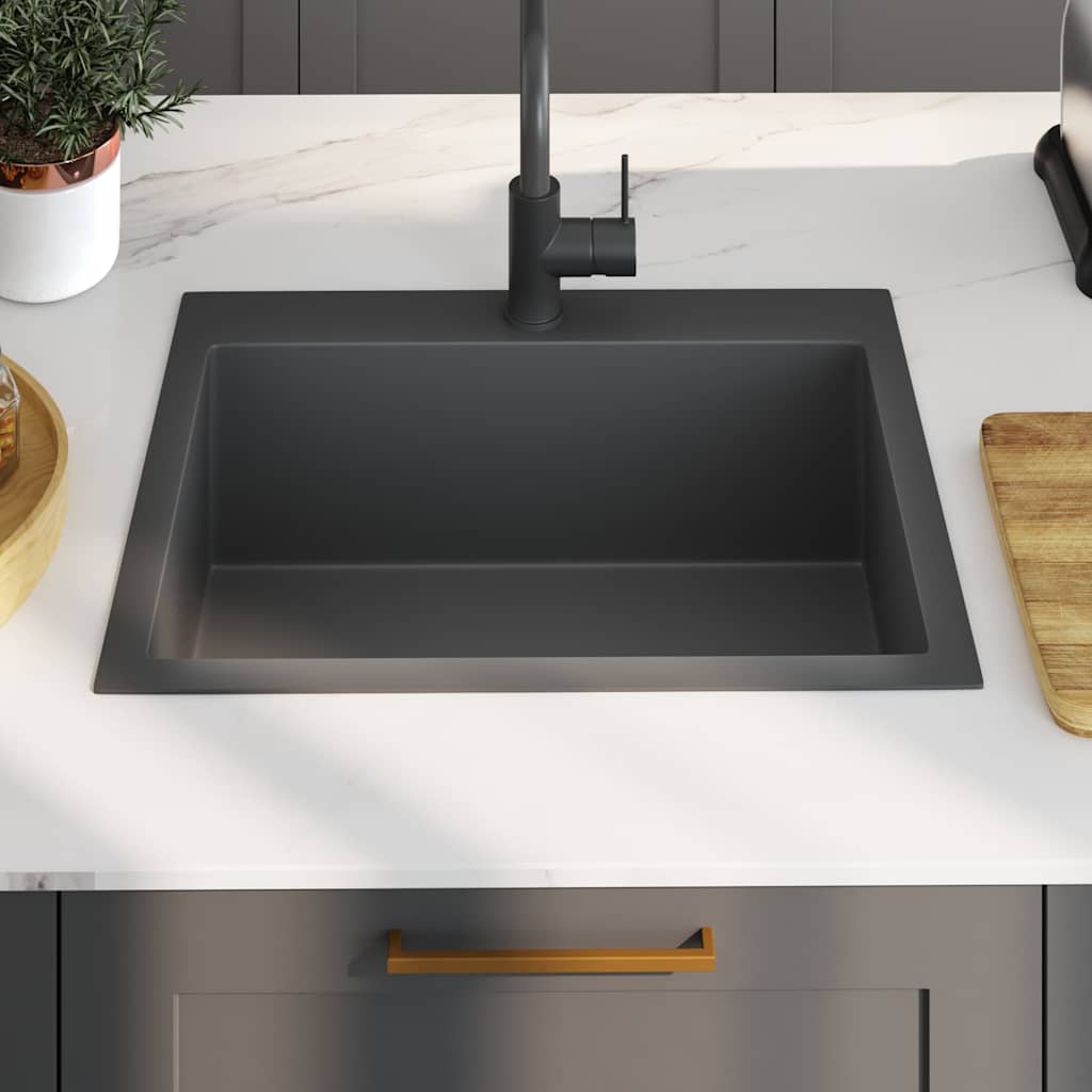 Lava-louça de cozinha artesanal aço inoxidável preto