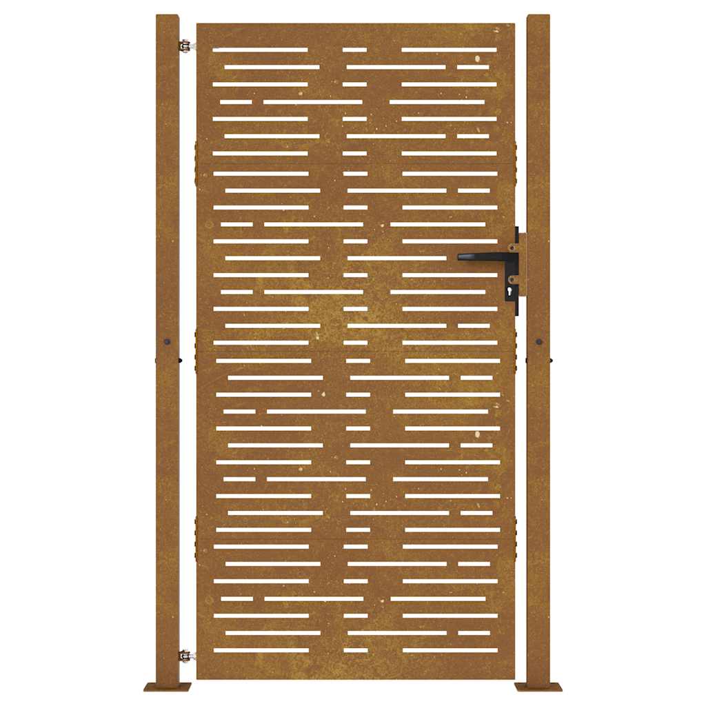Portão de jardim 100x175 cm aço corten design quadrado