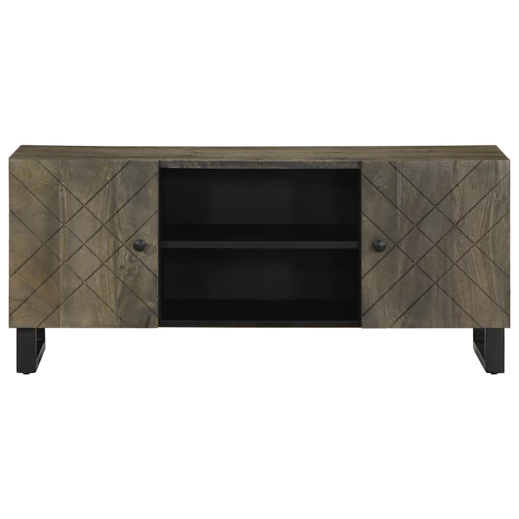 Móvel de TV 105x33x46 cm madeira de mangueira maciça preto
