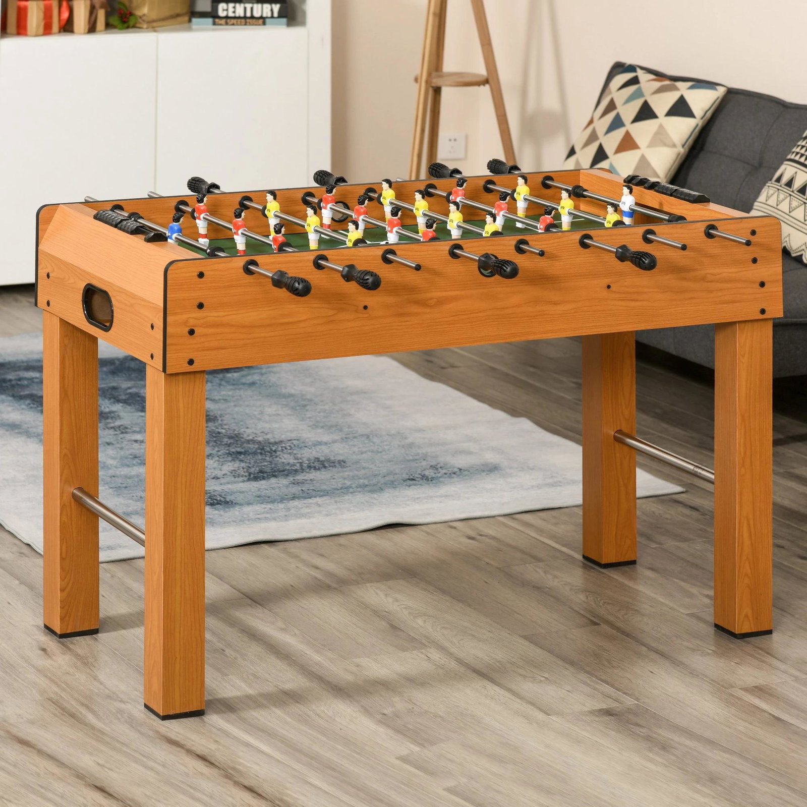 Matraquilho profissional para crianças e adultos mesa de matraquilho com 8 barras e 2 bolas 122x61x80,7 cm madeira