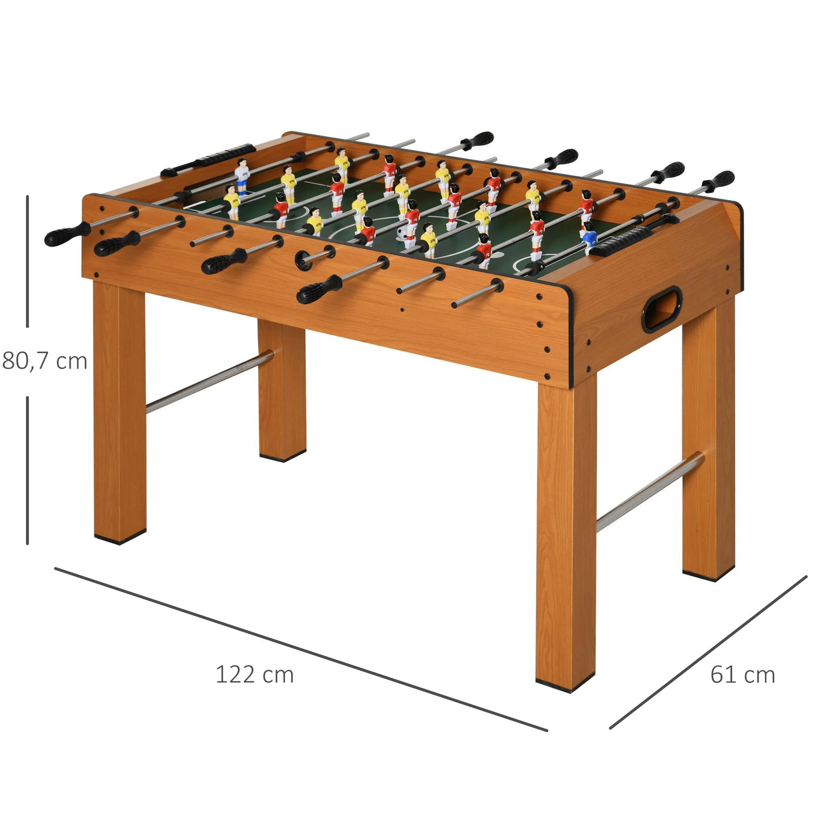 Matraquilho profissional para crianças e adultos mesa de matraquilho com 8 barras e 2 bolas 122x61x80,7 cm madeira