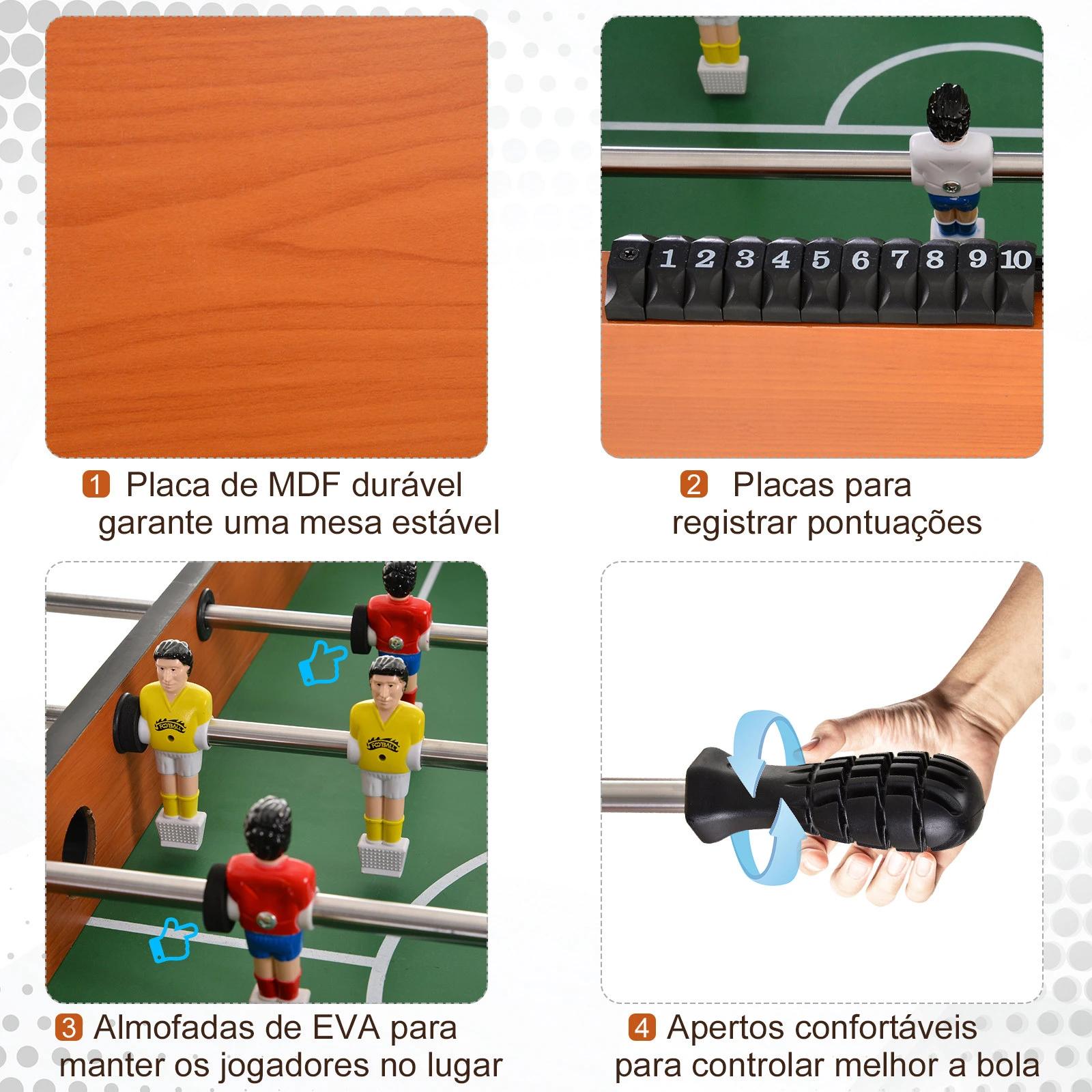 Matraquilho profissional para crianças e adultos mesa de matraquilho com 8 barras e 2 bolas 122x61x80,7 cm madeira
