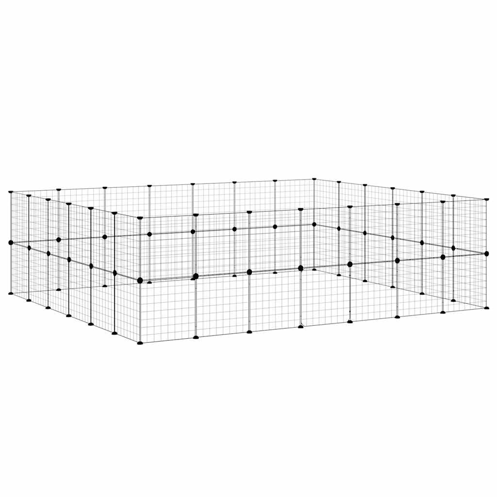 Gaiola p/ animais de 52 painéis c/porta 35x35 cm aço preto