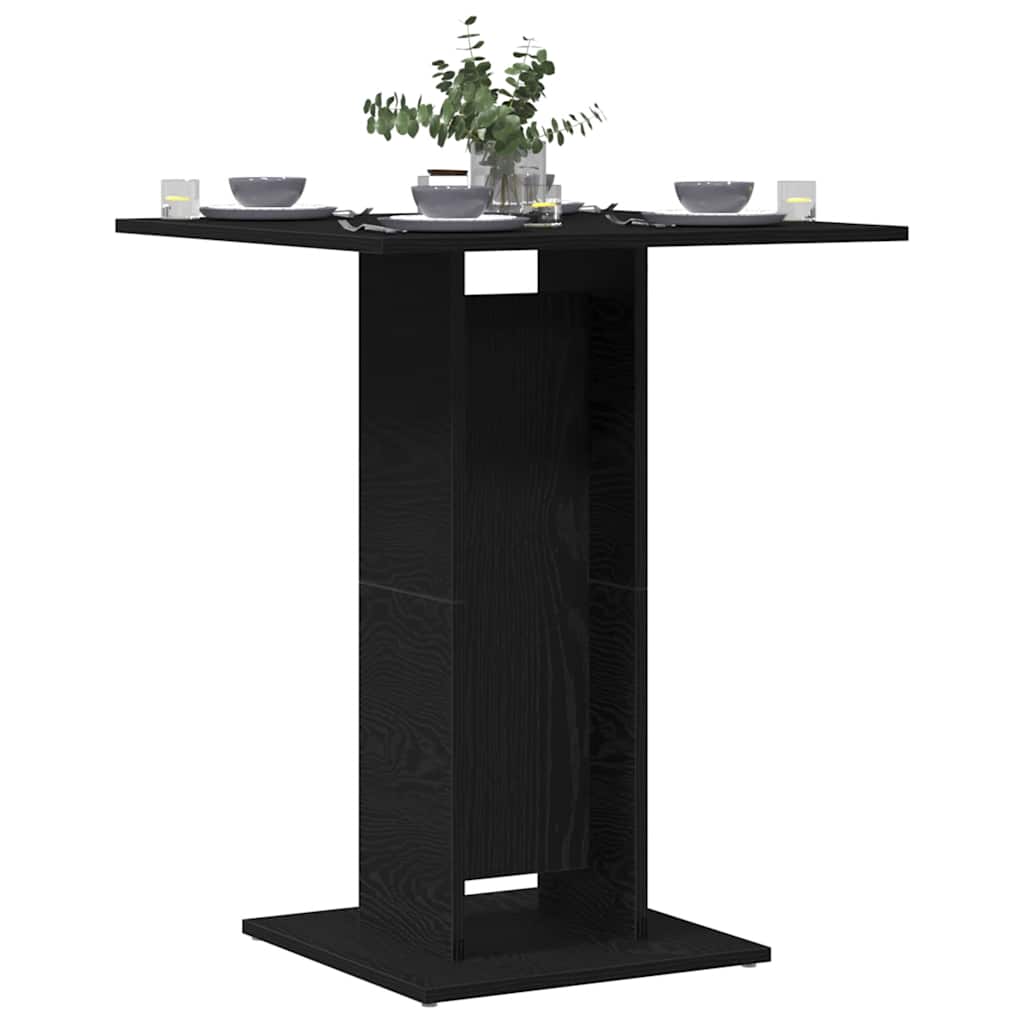 Mesa bistrô em carvalho preto, 60x60x75 cm, madeira engenheirada