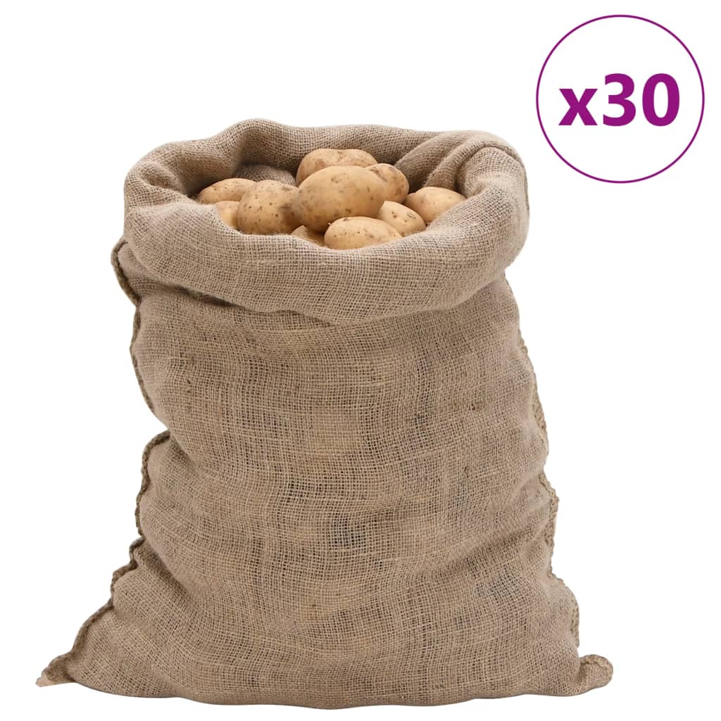Sacos de juta 30 pcs 60x105 cm 100% juta 220 gsm