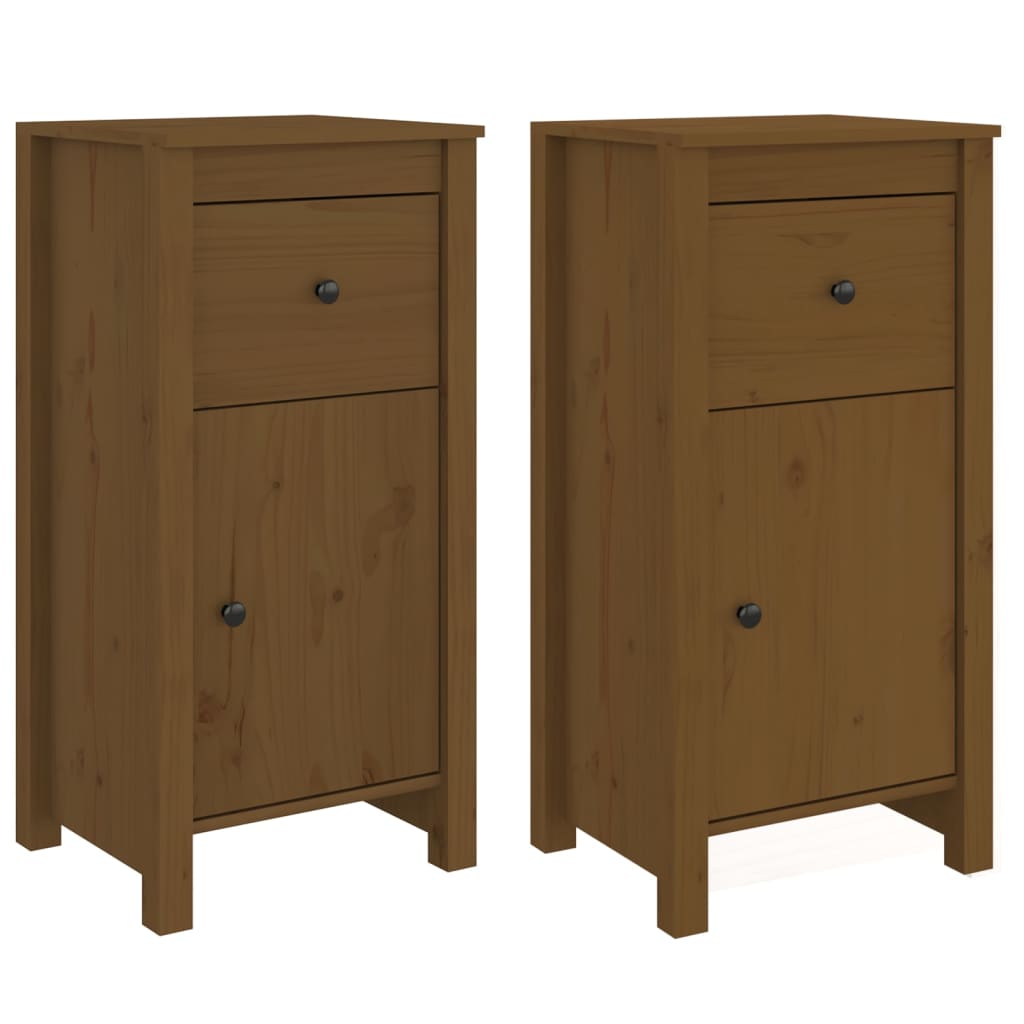 Aparadores 2 pcs 40x35x80 cm pinho maciço castanho mel