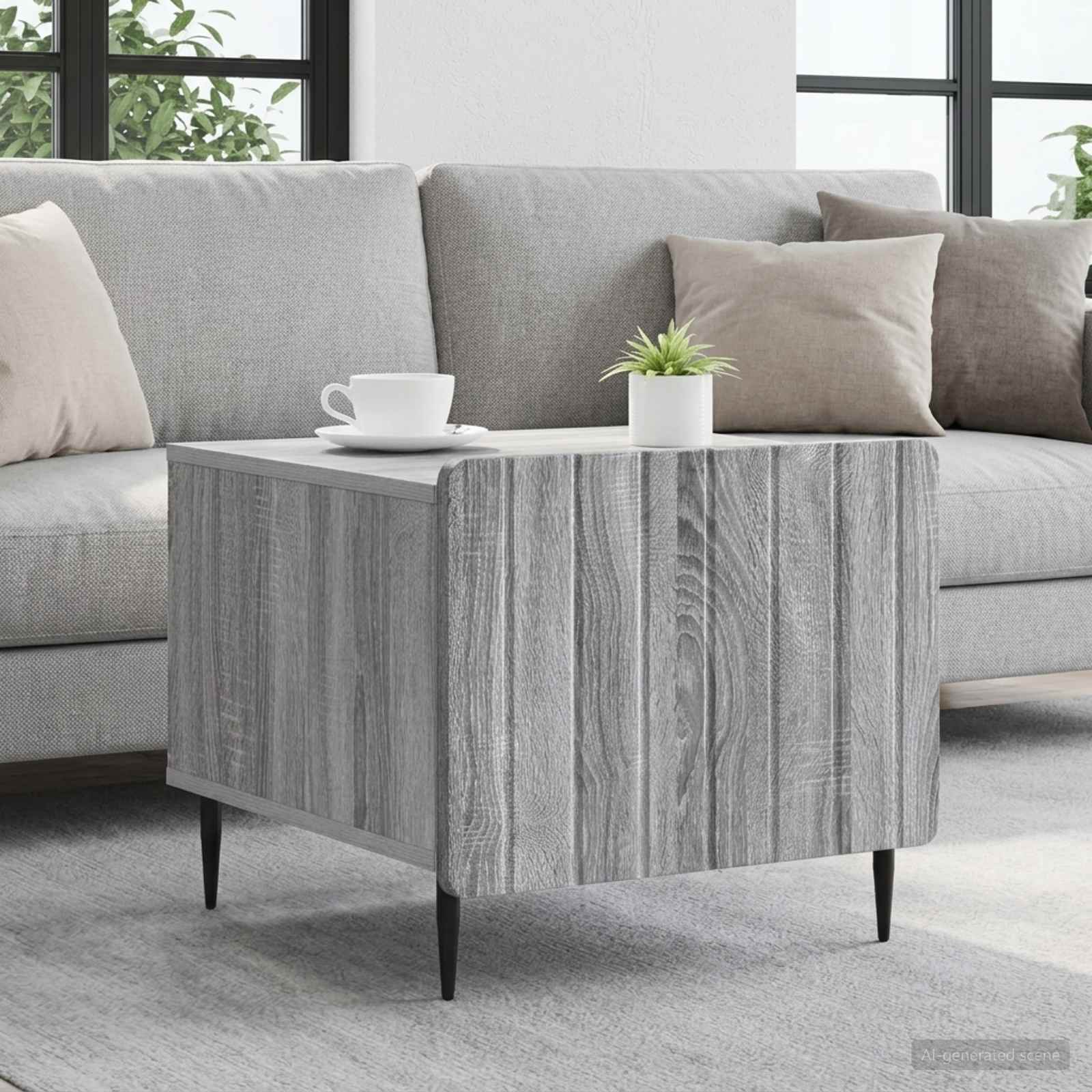 Mesa de centro com gaveta sonoma cinzento 49 x 50 x 42 cm
