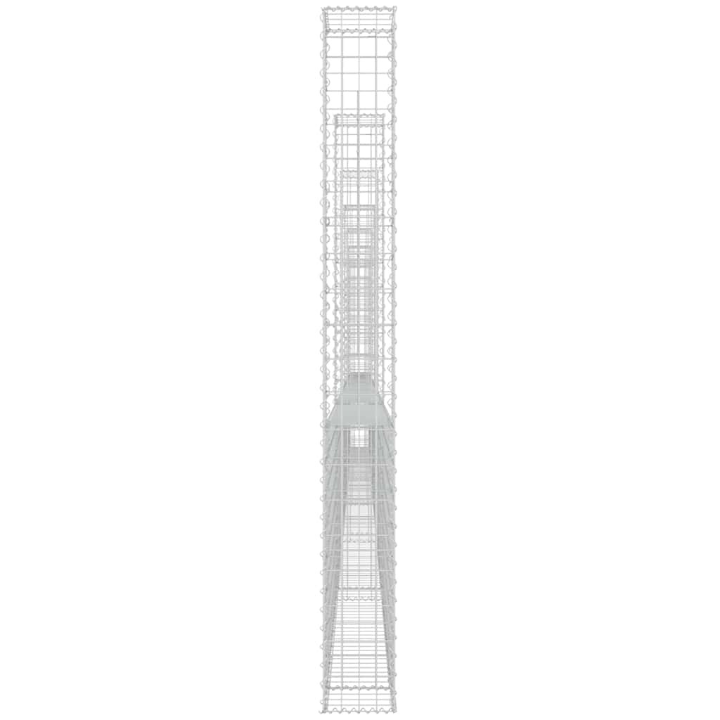Cesto gabião em forma de u c/ 7 postes 740x20x200 cm ferro