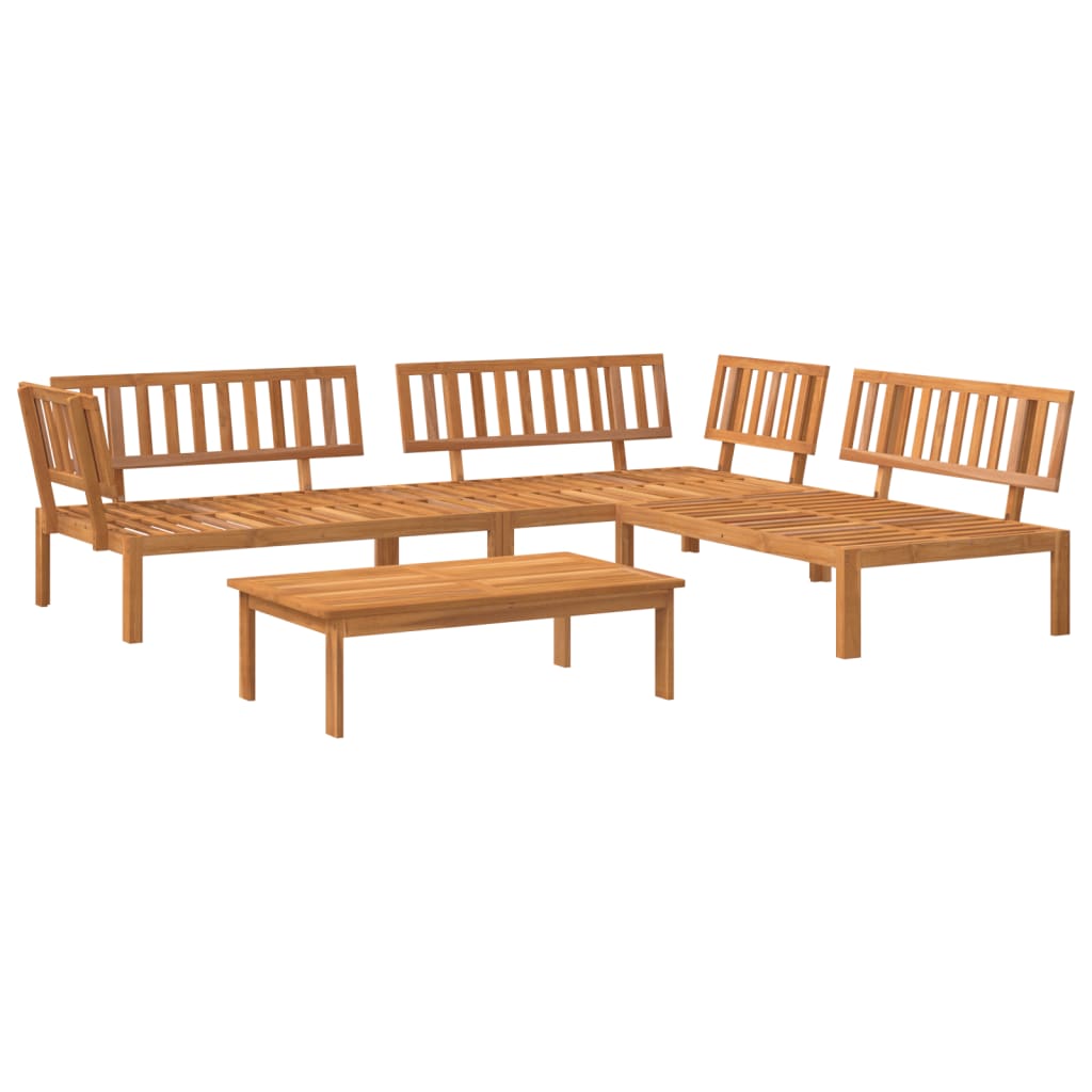 4 Pcs conjunto de móveis de paletes p/ jardim acácia maciça