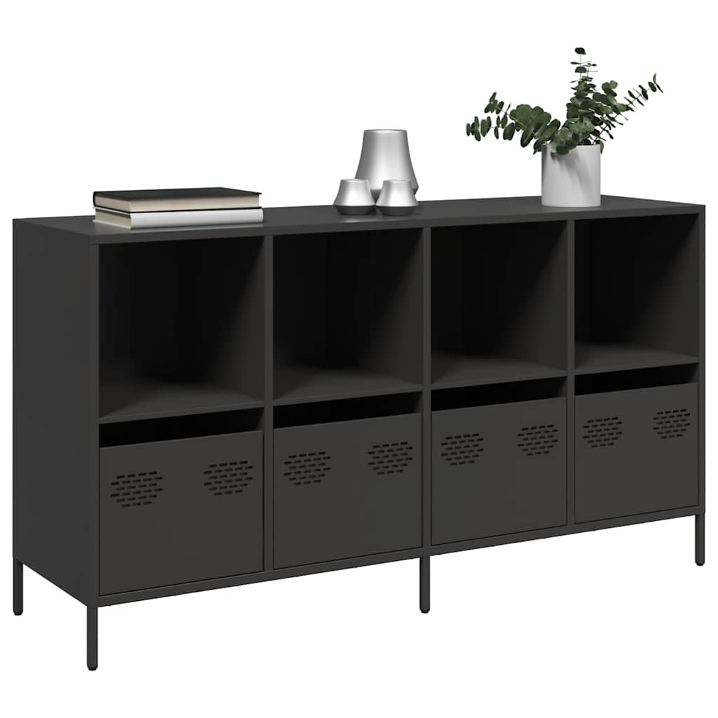 Aparador 135x39x73,5 cm aço laminado a frio preto