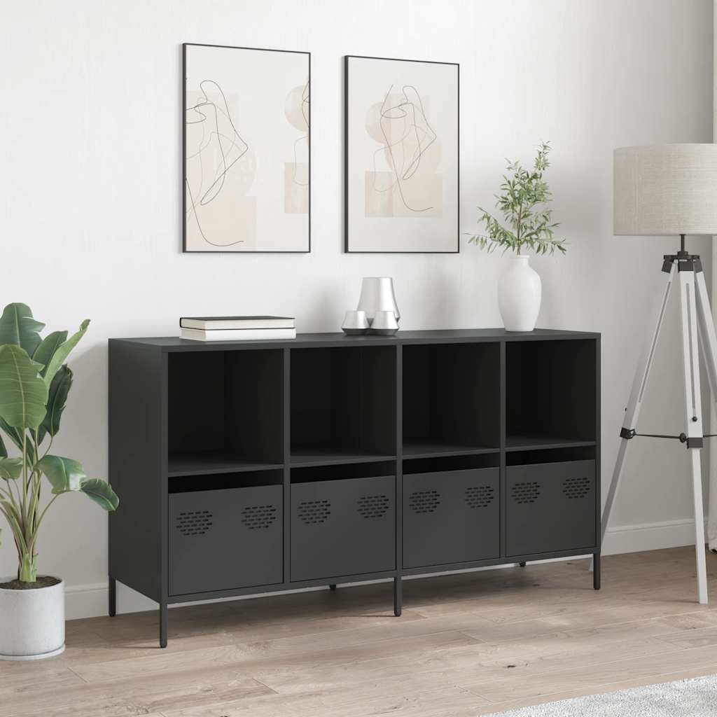 Aparador 135x39x73,5 cm aço laminado a frio preto