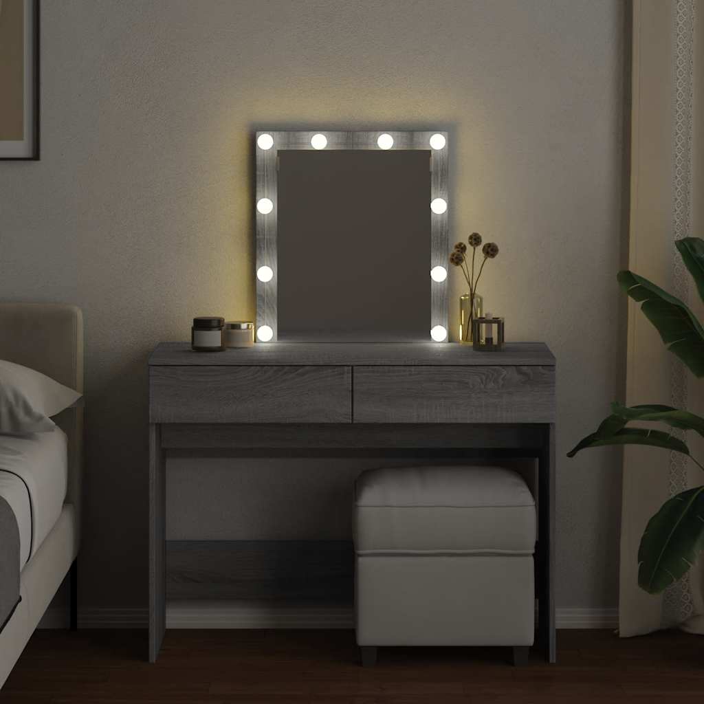 Toucador com leds 100x40x130 cm sonoma cinza