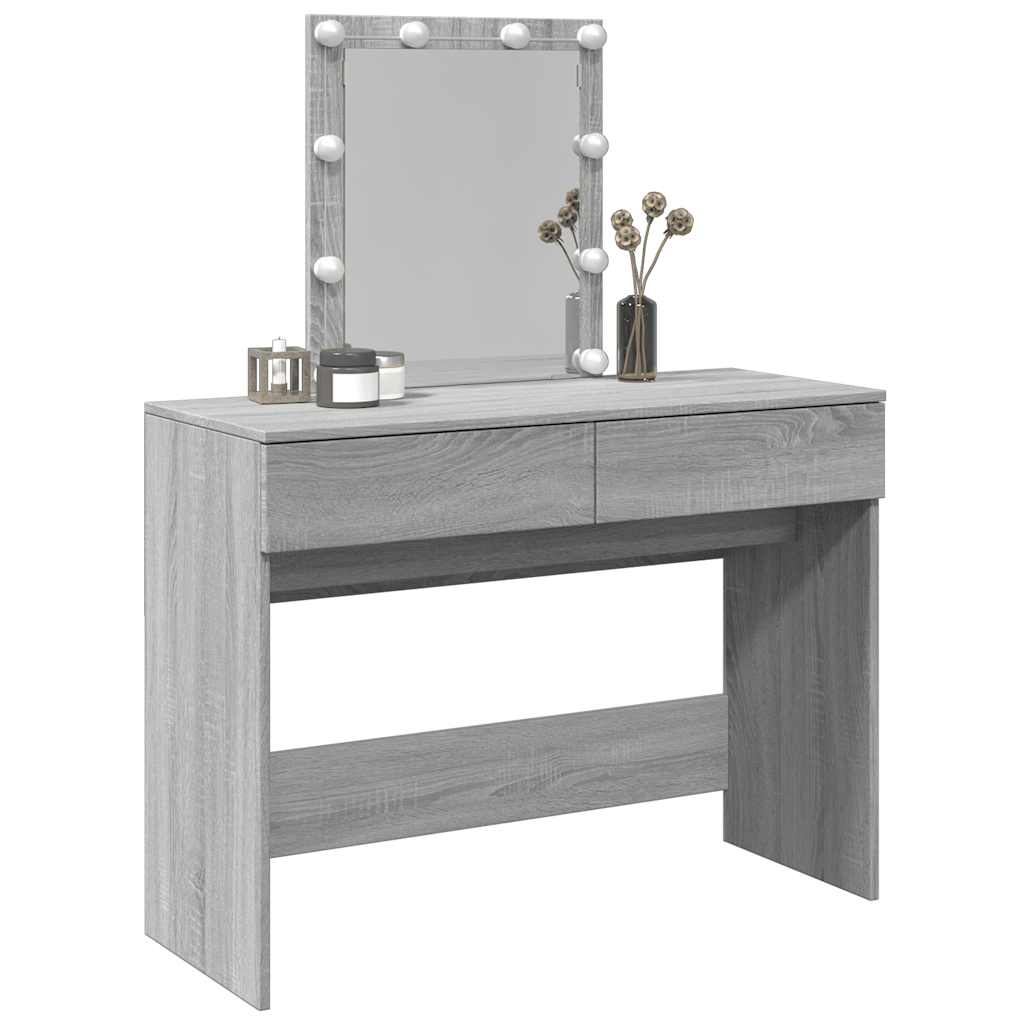 Toucador com leds 100x40x130 cm sonoma cinza
