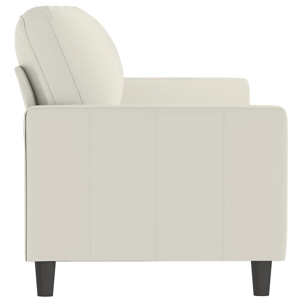 Sofá de 3 lugares 180 cm veludo cor creme