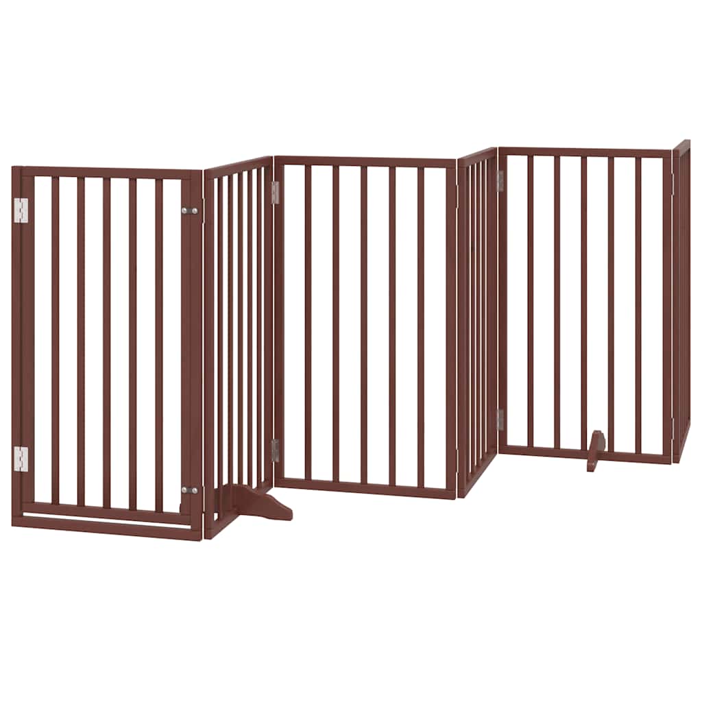 Portão cães c/ porta dobrável 12 painéis 600 cm álamo castanho