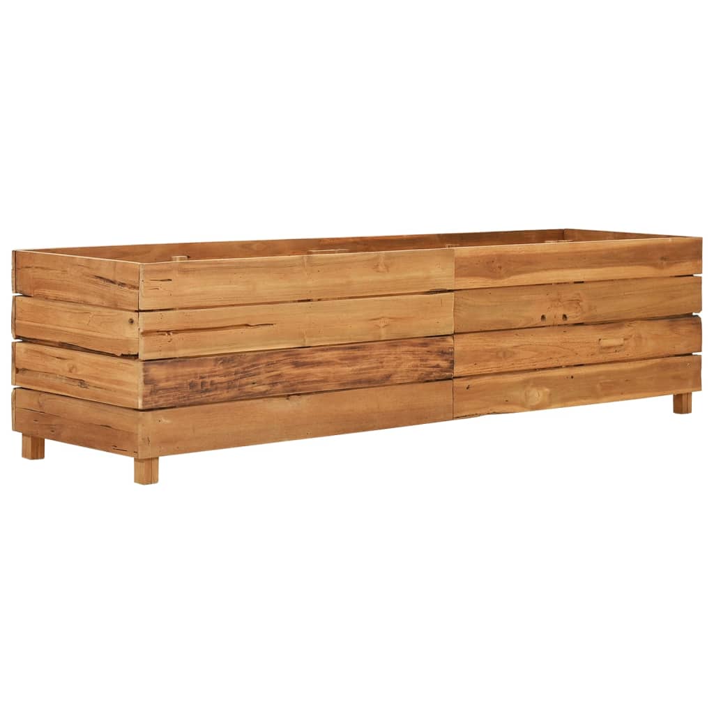 Vaso/floreira 150x40x38 cm madeira de teca reciclada e aço