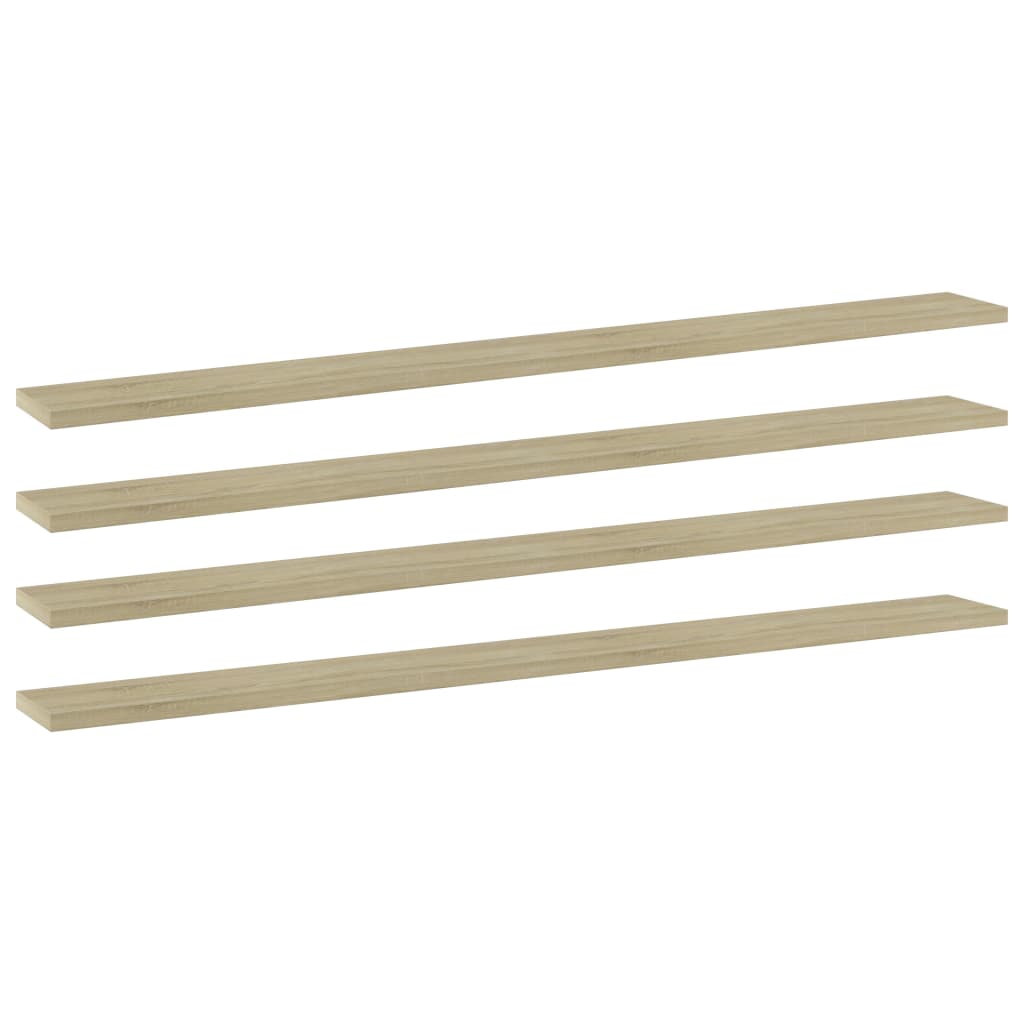 Prateleiras estante 4pcs 100x10x1,5cm contrapl. carvalho sonoma