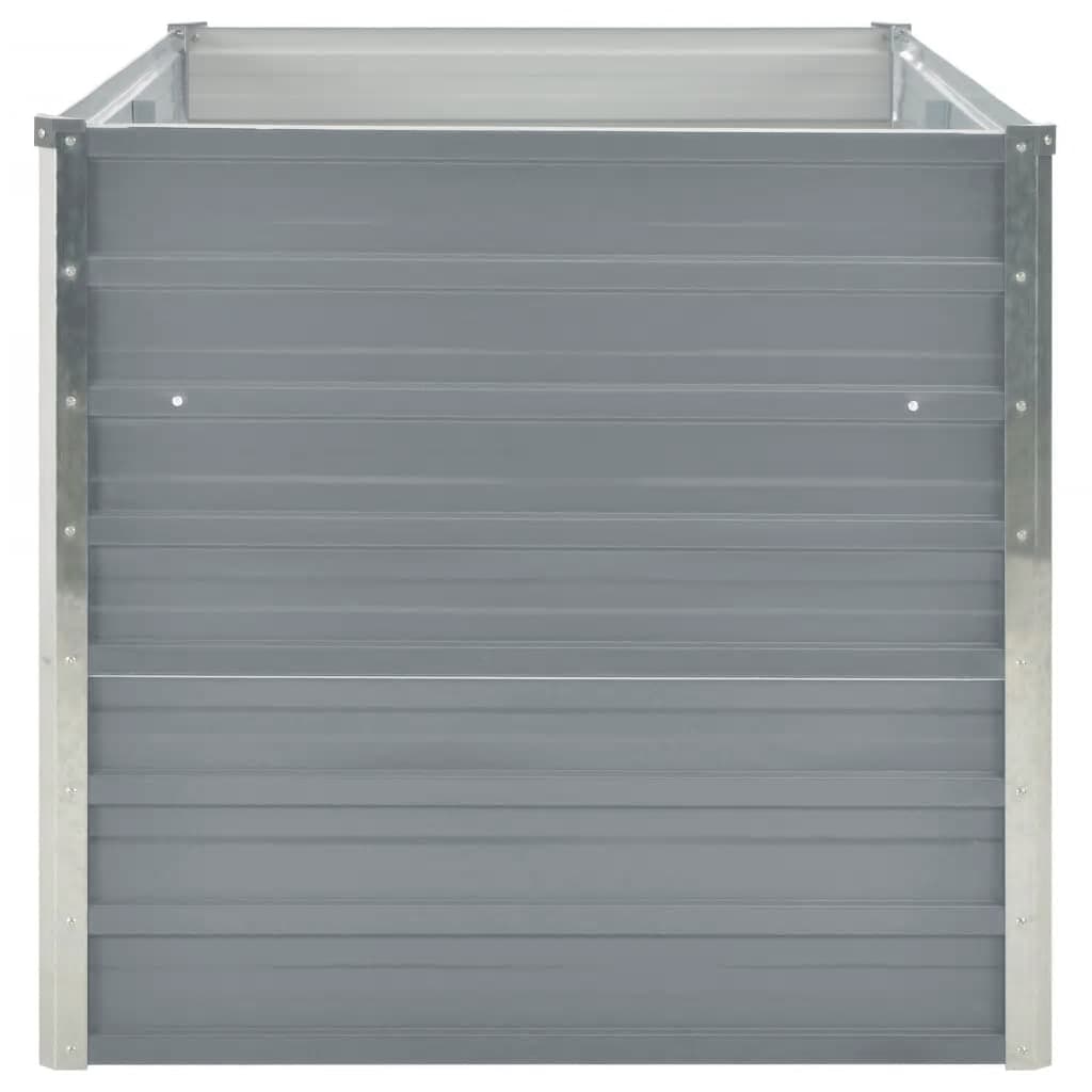 Canteiro de jardim elevado 160x80x77cm aço galvanizado cinzento