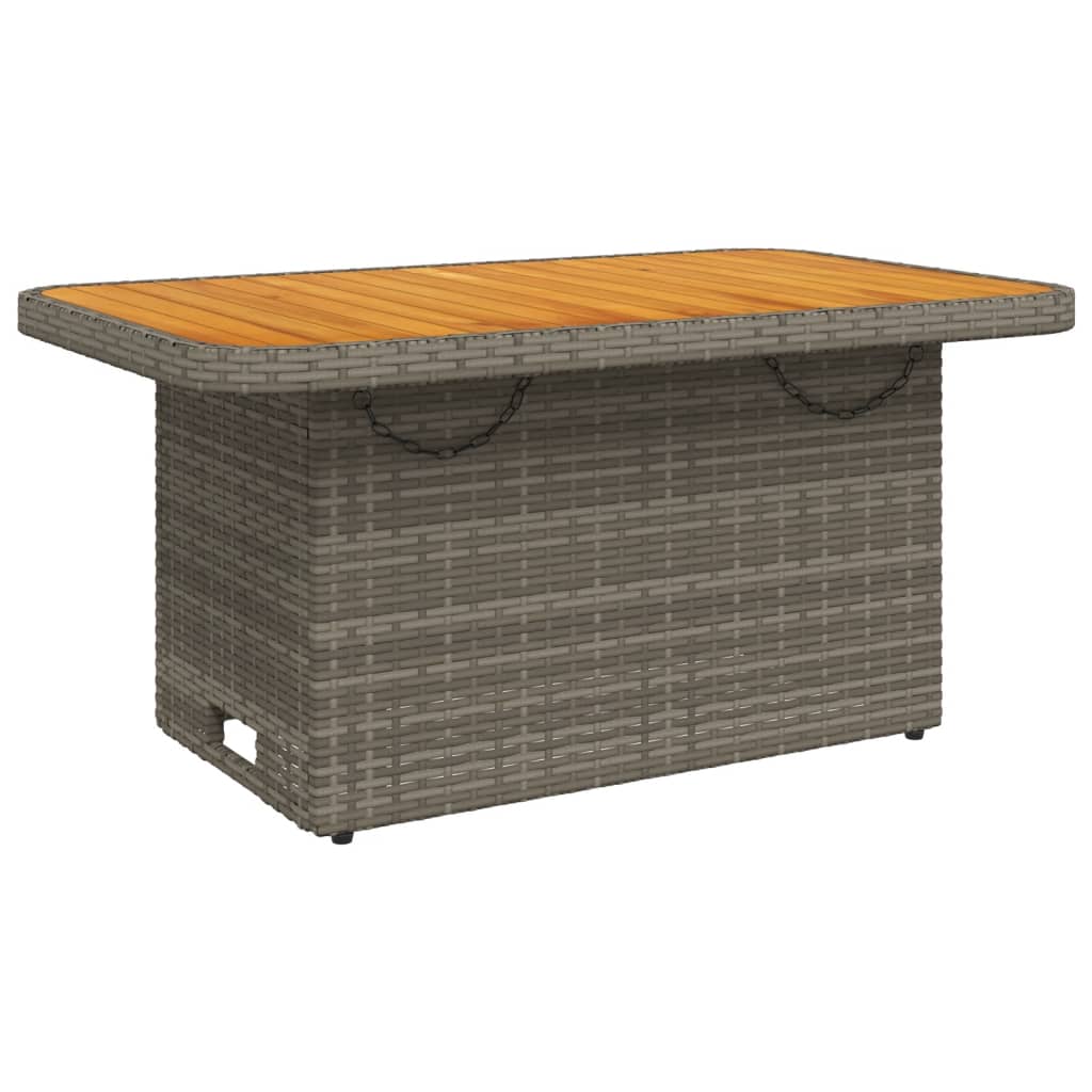 4 Pcs conjunto de jantar p/ jardim c/ almofadões vime PE cinza