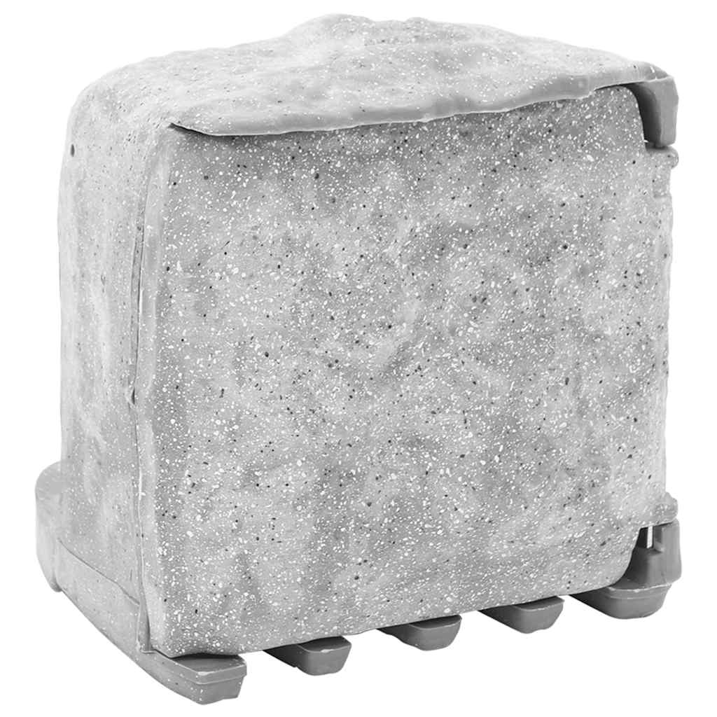 Tomada de exterior com estaca 4 vias aspeto pedra cinzento