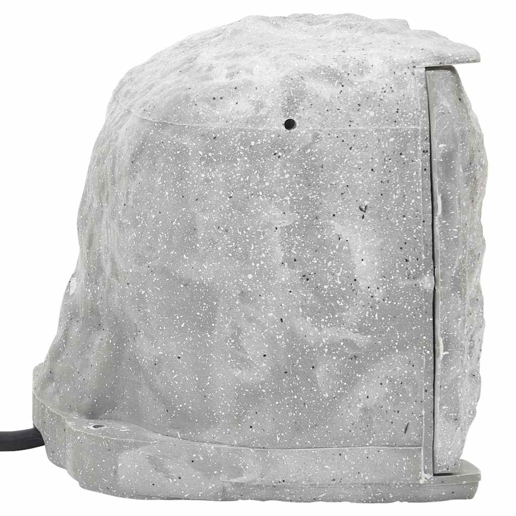 Tomada de exterior com estaca 4 vias aspeto pedra cinzento